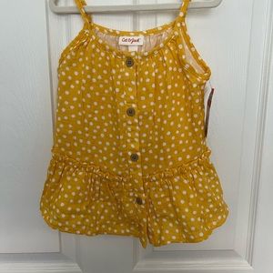 Cat & Jack girls XS (4-5) light must dot sleeveless spaghetti strap tank top NWT
